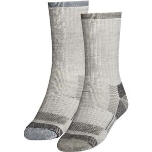 Mens Crew Socks Athletic Outdoor Hiking Merino Wool Grey Alpine Design Size 6-9